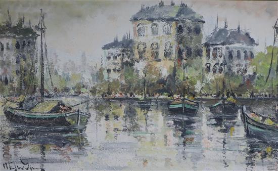 Dutch School Canal scene 60 x 100cm